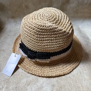 Kate Spade Tan and Black Woven Hat